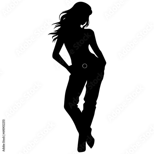 Silhouettes of beautiful girl