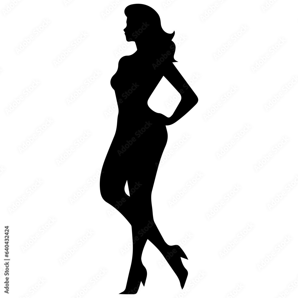 Fototapeta premium Silhouettes of beautiful girl