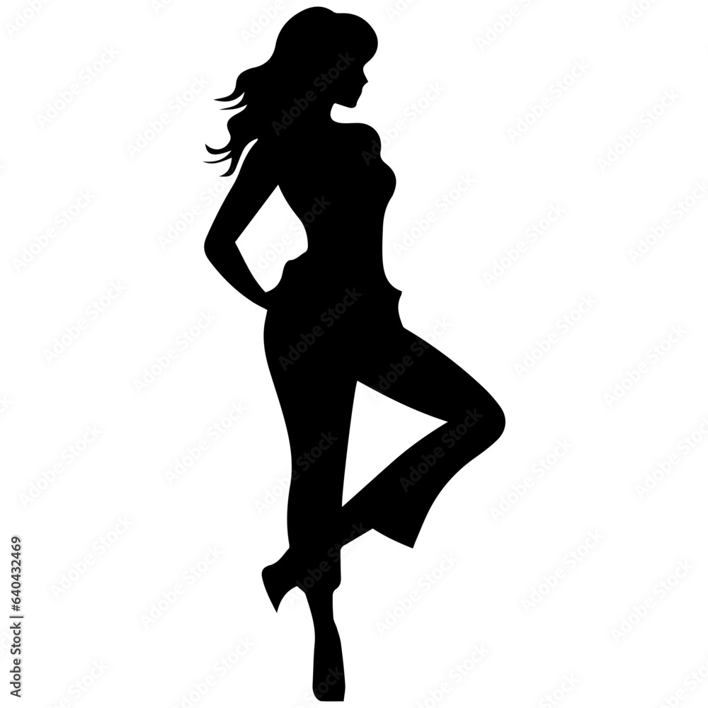 Silhouettes of a beautiful girl Silhouettes of a beautiful girl