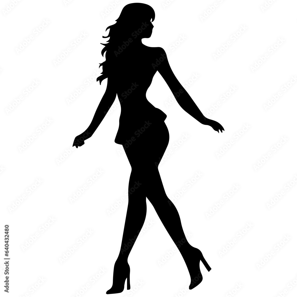 Silhouettes of a beautiful girl Silhouettes of a beautiful girl