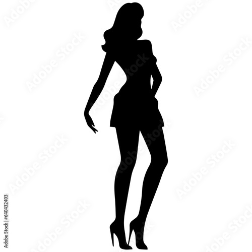 Silhouettes of a beautiful girl
