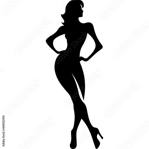 Silhouettes of a beautiful girl