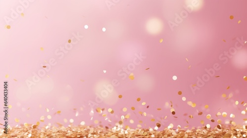 Photo of pink background with gold confetti