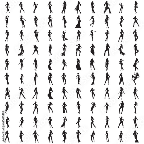 Silhouettes of a beautiful girls