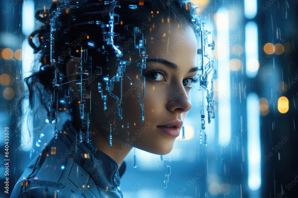 Futuristic image illustrating the connection between artificial intelligence, machine learning, and big data. Generative Ai, Ai. Futuristic image illustrating the connection between artificial intelligence, machine learning, and big data. Generative Ai, Ai.