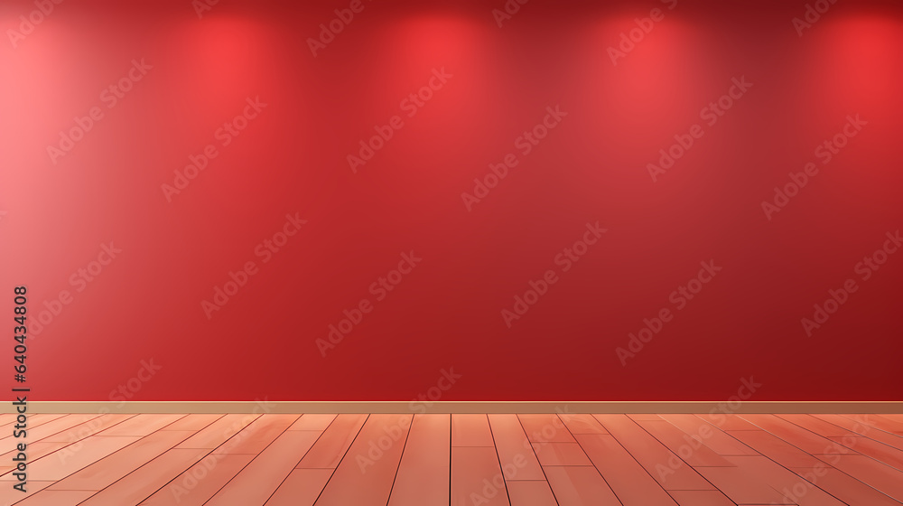 Empty light red wall with beautiful shadows. Minimalist background for product presentation // Mockup Empty light red wall with beautiful shadows. Minimalist background for product presentation // Mockup