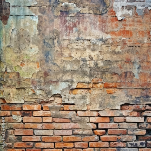 Texture of Red Brick from the wall, red brick on the wall. Generative Ai, Ai.