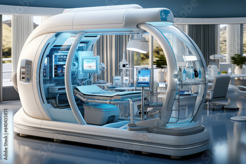 Cutting-edge medical equipment in a modern hospital. Generative Ai. © Sebastian