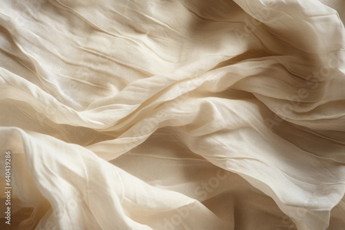Delicate Textures Unveiled: A Captivating Macro Shot of Ruffled Linen