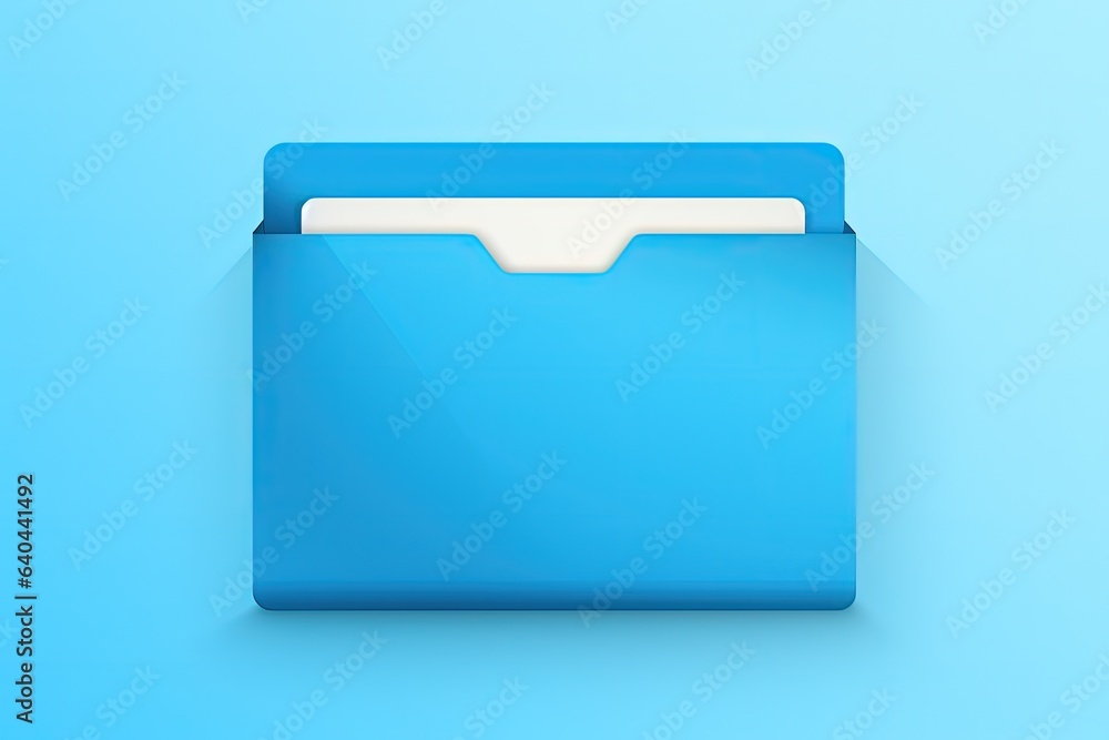 File folder illustration, blue background. Generative AI - obrazy, fototapety, plakaty 