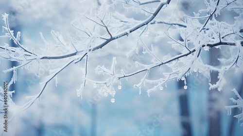 Icy branches creating a sparkling Winter Wonderland scene 