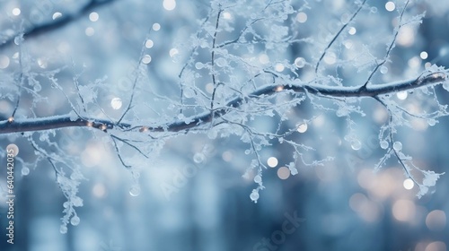 Icy branches creating a sparkling Winter Wonderland scene 