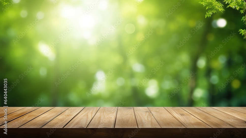 wooden table with bokeh background. generative ai wooden table with bokeh background. generative ai
