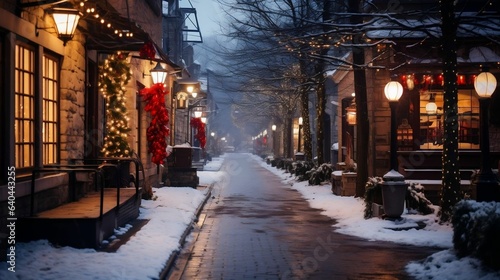 Vibrant lights illuminating the streets of Holiday Winter Wonderland 