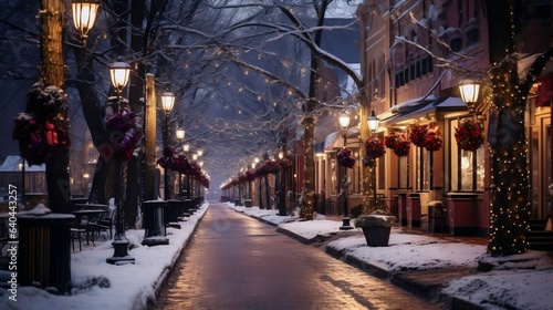 Vibrant lights illuminating the streets of Holiday Winter Wonderland  © Halim Karya Art