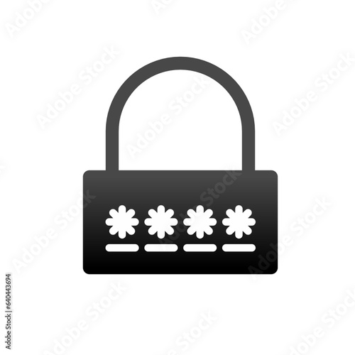 gradient pin password icon with lock