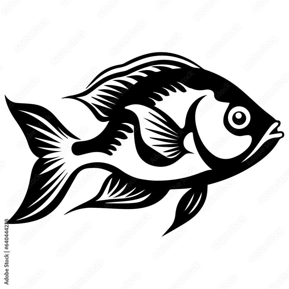silhouette fish on a white background, vector illustration silhouette fish on a white background, vector illustration