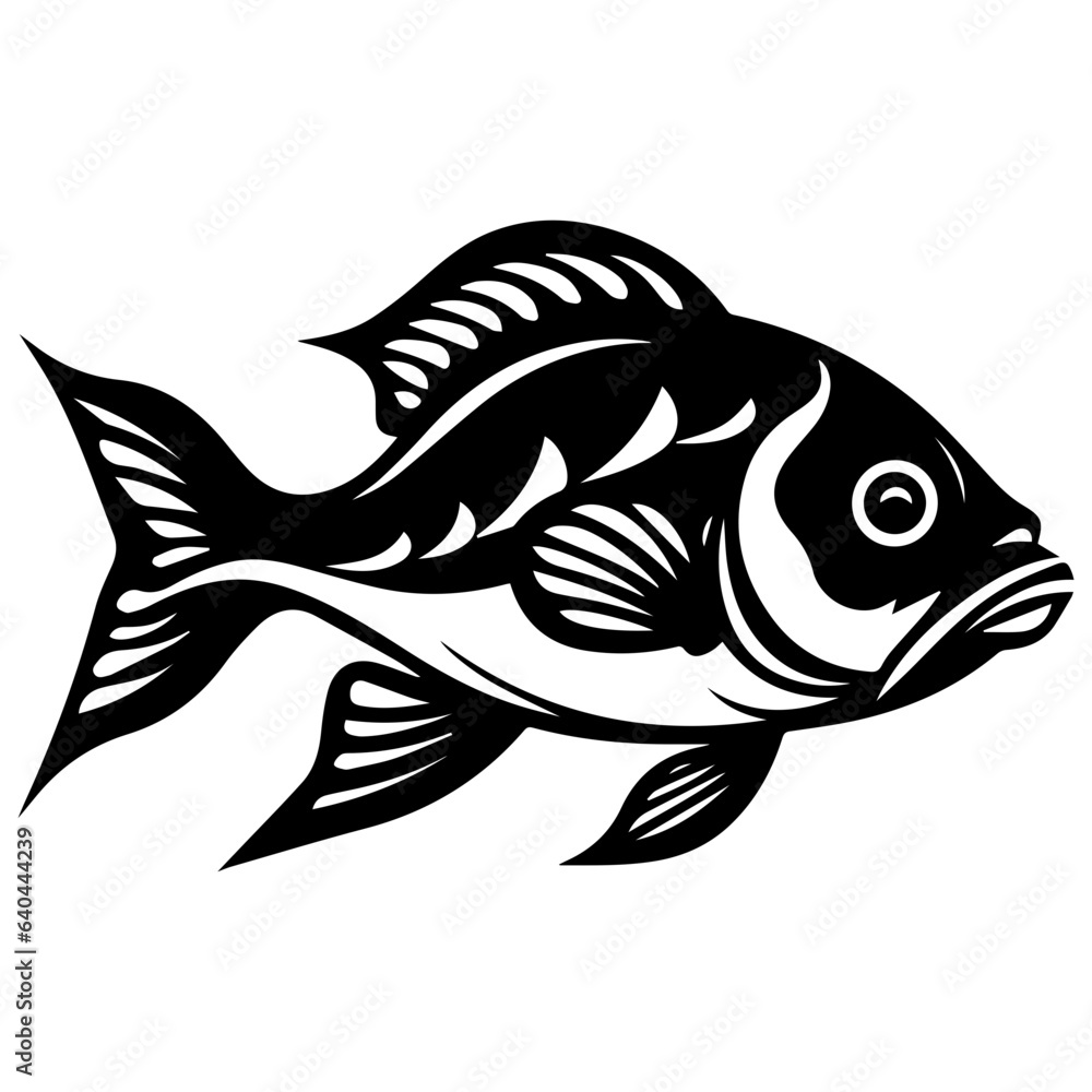 silhouette fish on a white background, vector illustration silhouette fish on a white background, vector illustration