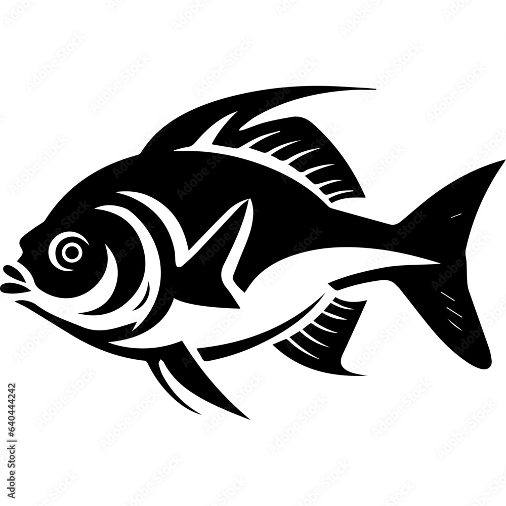 silhouette fish on a white background, vector illustration silhouette fish on a white background, vector illustration