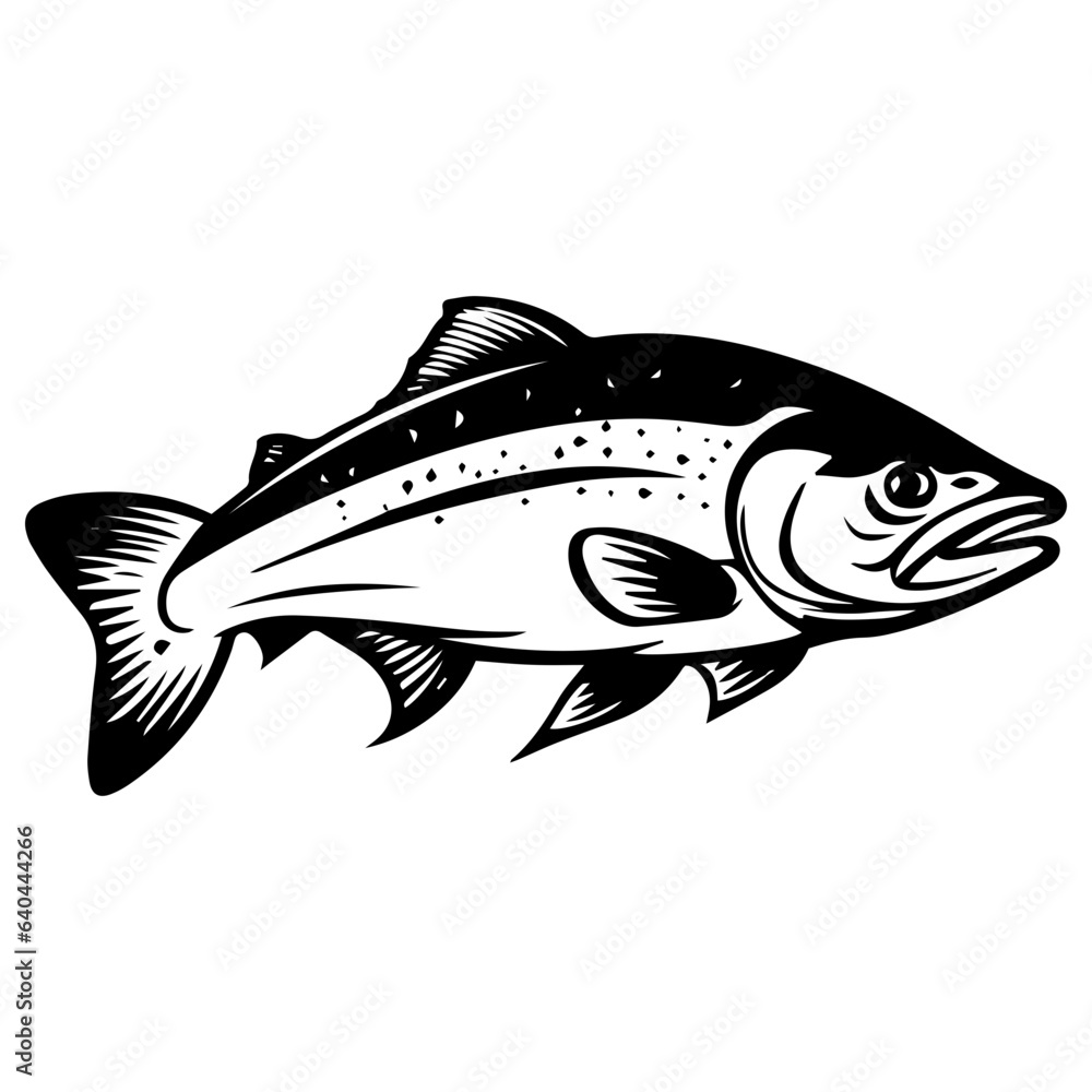 silhouette fish on a white background, vector illustration silhouette fish on a white background, vector illustration