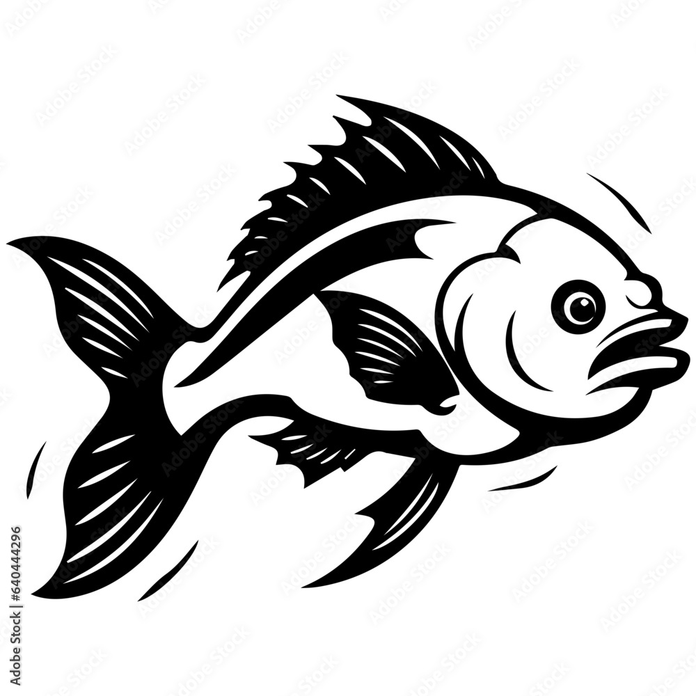 silhouette fish on a white background, vector illustration silhouette fish on a white background, vector illustration