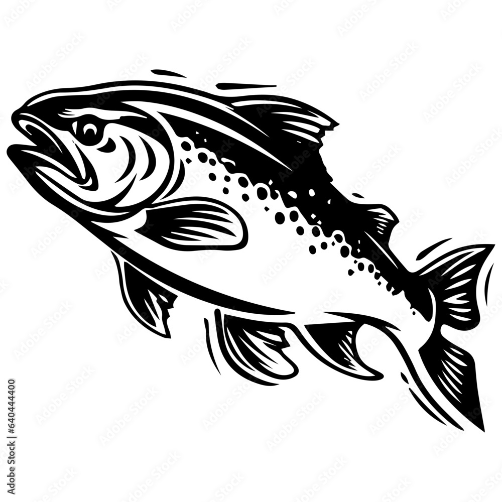 silhouette fish on a white background, vector illustration silhouette fish on a white background, vector illustration