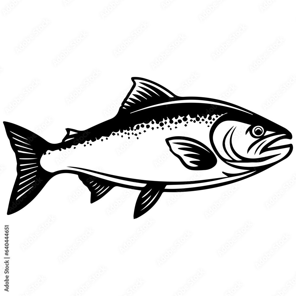 silhouette fish on a white background, vector illustration silhouette fish on a white background, vector illustration