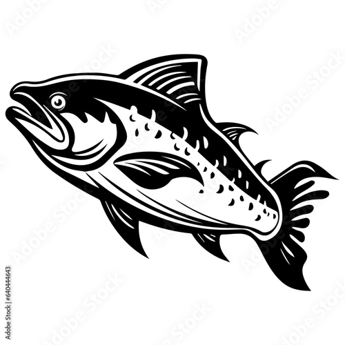 silhouette fish on a white background  vector illustration