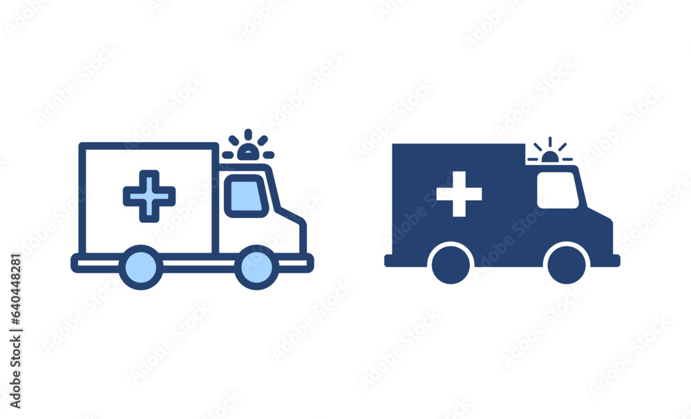 Ambulance icon vector. ambulance truck sign and symbol. ambulance car Ambulance icon vector. ambulance truck sign and symbol. ambulance car
