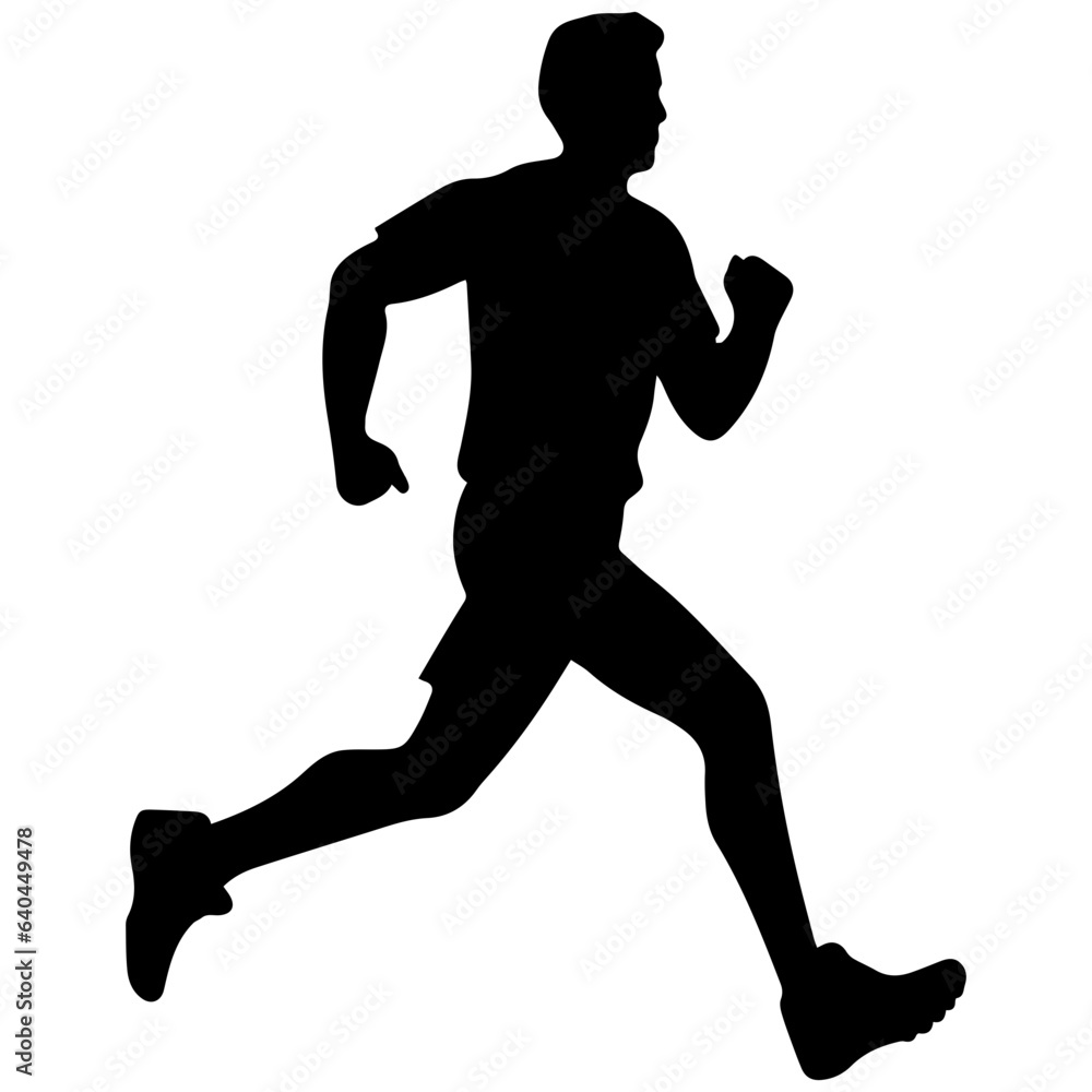 Silhouette of a running man or jogger or sprinter Silhouette of a running man or jogger or sprinter