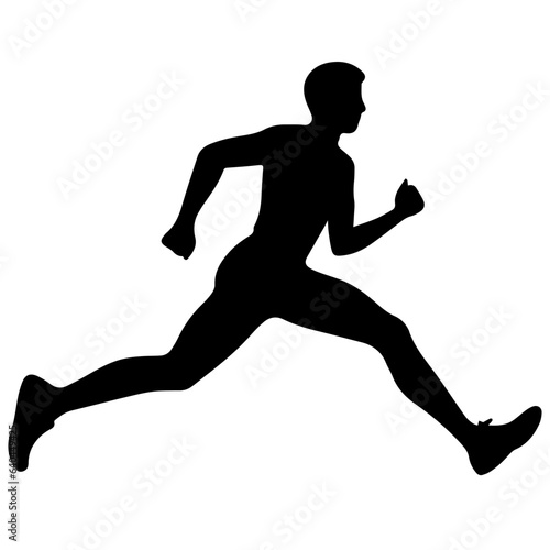 Silhouette of a running man or jogger or sprinter