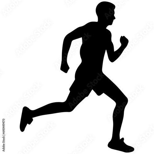 Silhouette of a running man or jogger or sprinter