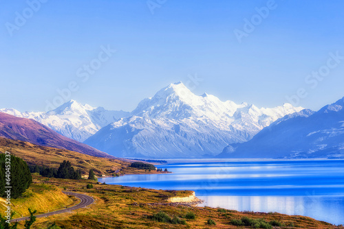 Fototapeta Naklejka Na Ścianę i Meble -  NZ Mt Cook Lake Postcard