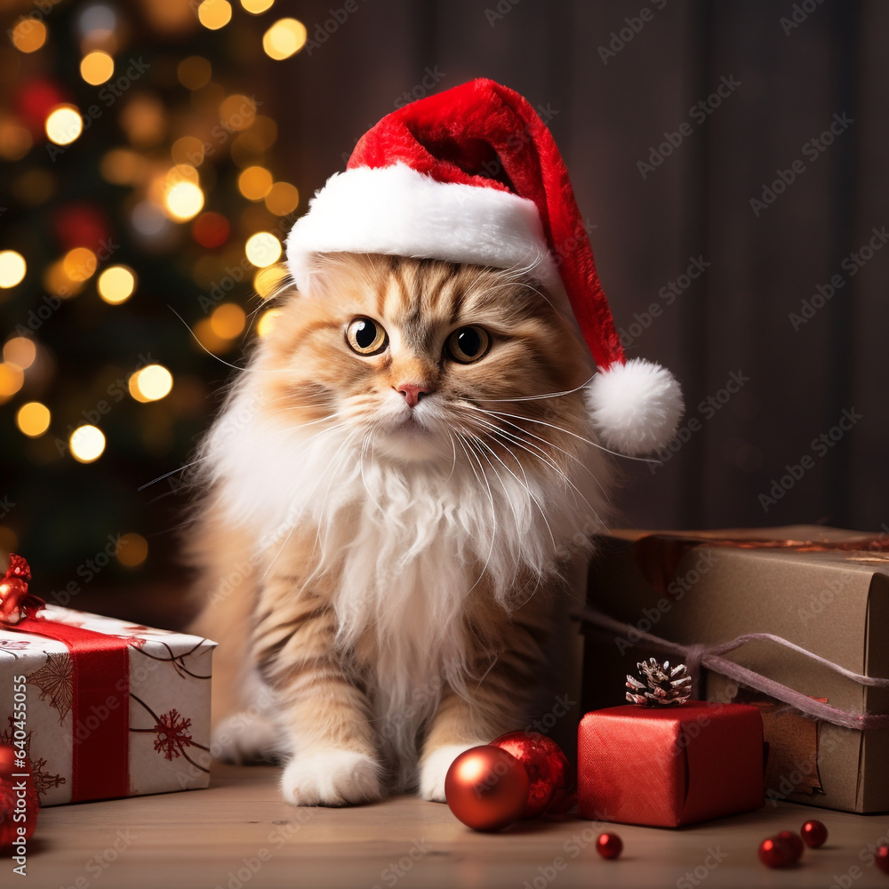 Fofura Natalina: Gatinho Usando gorro do Papai Noel - Celebre o Natal ...