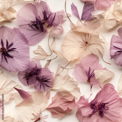 Pink Pressed Flowers Seamless Tiling
