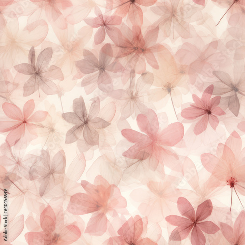 Pink Pressed Flowers Seamless Tiling 