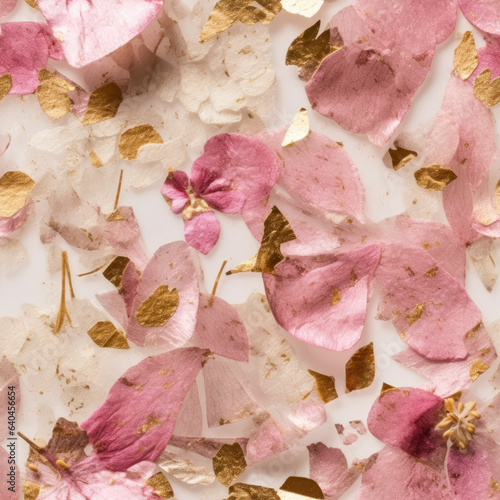 Pink Pressed Flowers Seamless Tiling
