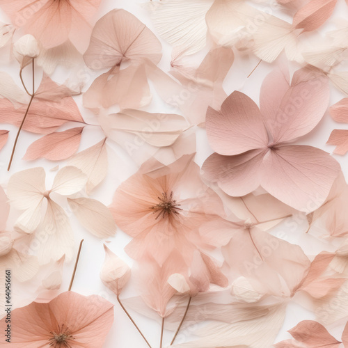 Pink Pressed Flowers Seamless Tiling
