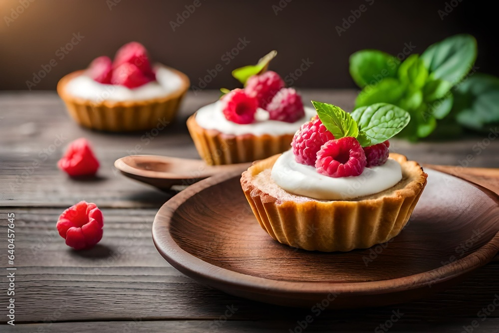 cupcakes with raspberries