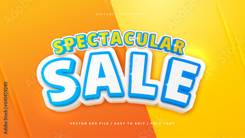 Yellow orange and white spectacular sale modern typography premium editable text effect