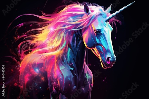Vibrant Unicorn: A Glimpse into Neon Fantasy 