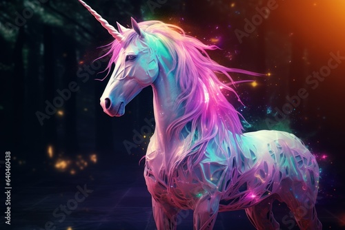 Prismatic Majesty  Unicorn s Neon Skin Casts a Magical Glow 