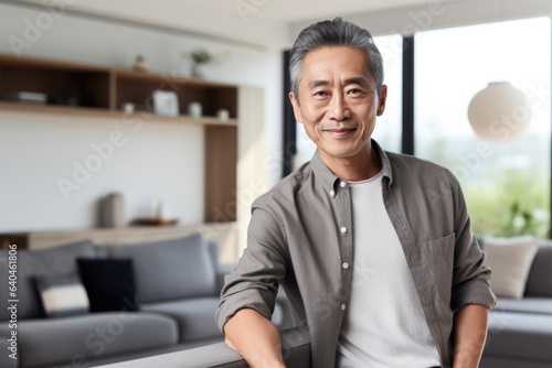 Wallpaper Mural middle age adult man happy expression at new home.  Torontodigital.ca