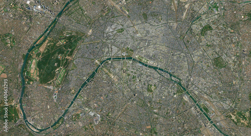 Canvas Print Paris City Full Satellite Image HD