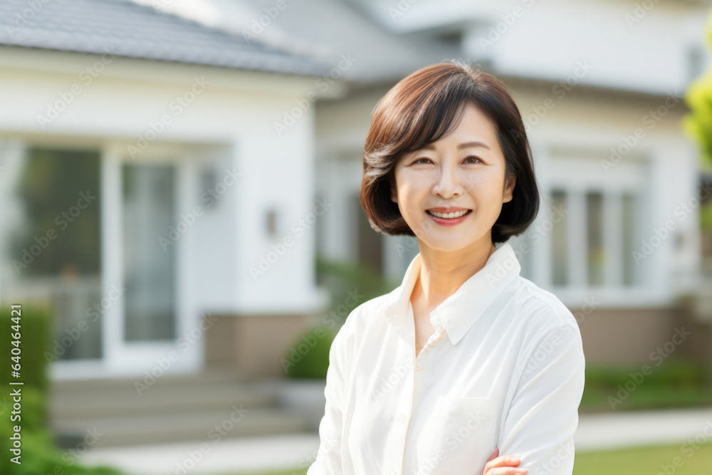 senior woman happy expression outdoors in a garden senior woman happy expression outdoors in a garden