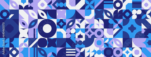 Colorful modern geometric banner with shapes