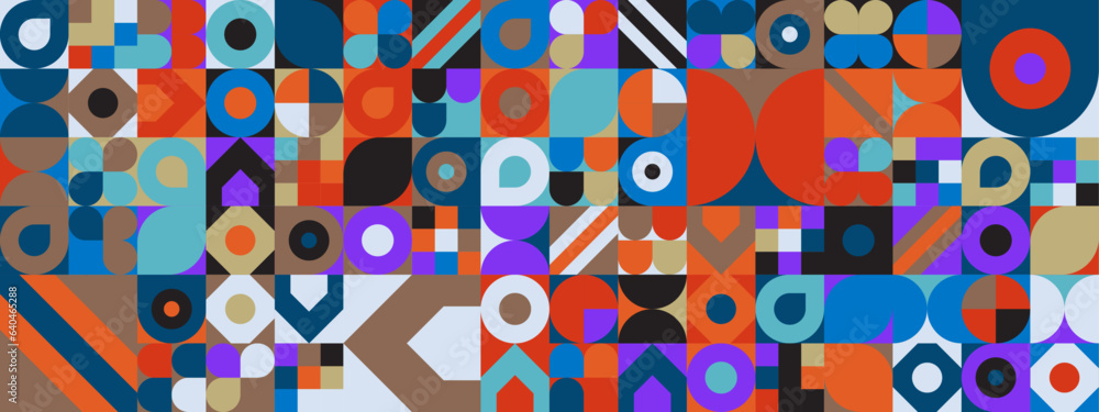 Colorful modern geometric banner with shapes Colorful modern geometric banner with shapes