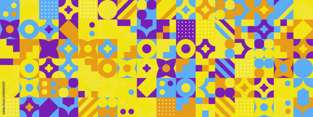 Colorful modern geometric banner with shapes Colorful modern geometric banner with shapes