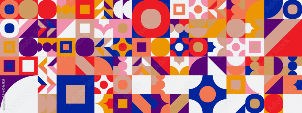 Colorful modern geometric banner with shapes Colorful modern geometric banner with shapes