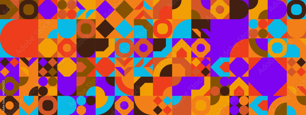 Colorful modern geometric banner with shapes Colorful modern geometric banner with shapes
